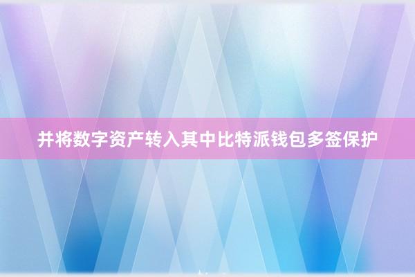 并将数字资产转入其中比特派钱包多签保护