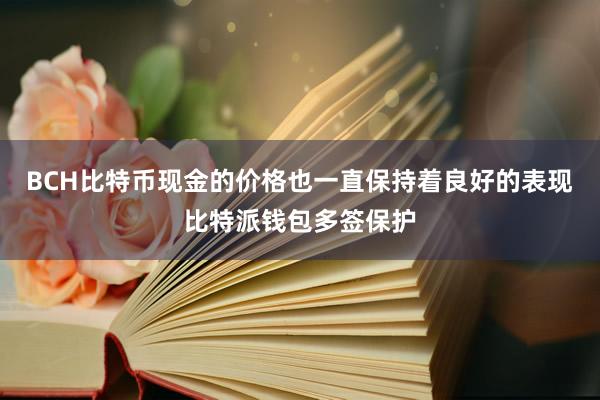 BCH比特币现金的价格也一直保持着良好的表现比特派钱包多签保护