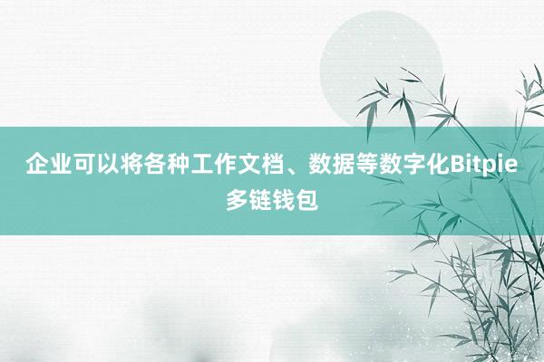 企业可以将各种工作文档、数据等数字化Bitpie多链钱包